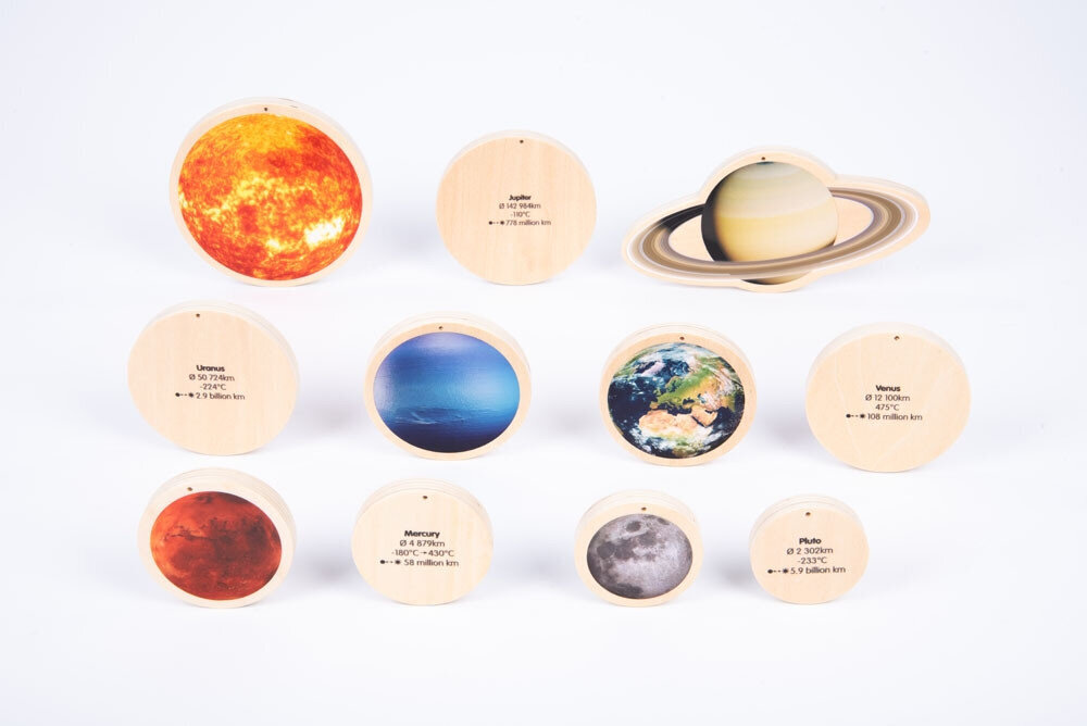 Koka Saules sistēmas diski - 11 gab. cena un informācija | Attīstošās rotaļlietas | 220.lv