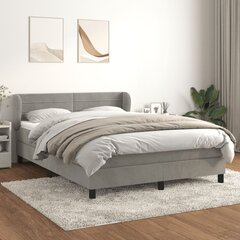 Atsperu gultas rāmis ar matraci vidaXL, 140x200 cm, gaiši pelēks цена и информация | Кровати | 220.lv