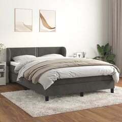 Atsperu gultas rāmis ar matraci vidaXL, 140x200 cm, tumši pelēks cena un informācija | Gultas | 220.lv