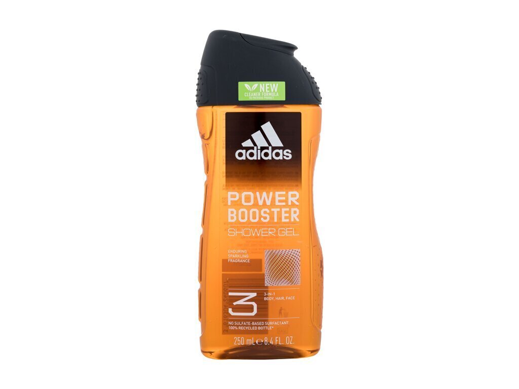 Dušas želeja Adidas Power Booster Shower Gel 3in1, 250 ml cena un informācija | Dušas želejas, eļļas | 220.lv