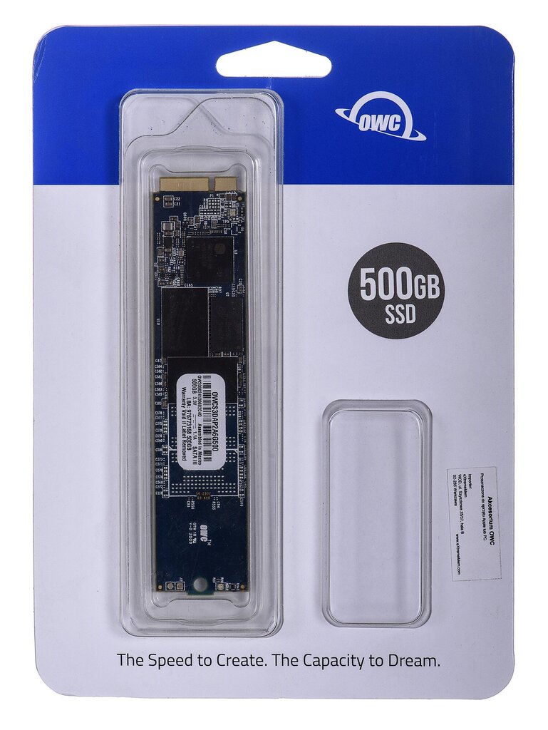 OWC Aura Pro 6G 500 GB Serial ATA III TLC 3D NAND цена и информация | Iekšējie cietie diski (HDD, SSD, Hybrid) | 220.lv