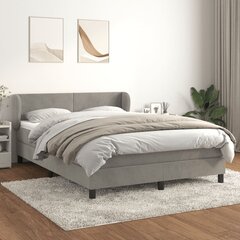 Atsperu gultas rāmis ar matraci vidaXL, 140x200 cm, gaiši pelēks cena un informācija | Gultas | 220.lv