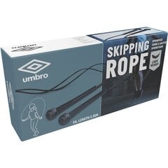 Скакалка Umbro 335 см, черная цена и информация | Скакалка Tunturi Pro Adjustable Speed Rope | 220.lv