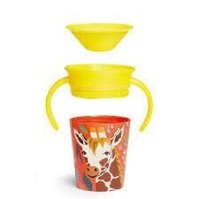 Обучающая чашка с ручками, жираф, Munchkin Miracle 360 Wildlove, 6 месяцев+, 177 мл, 05183301 цена и информация | Детская посуда, контейнеры для молока и еды | 220.lv