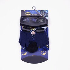 Шапка, перчатки и повязка на шею для мальчиков Batman, синий цвет цена и информация | Шапки, перчатки, шарфы для мальчиков | 220.lv