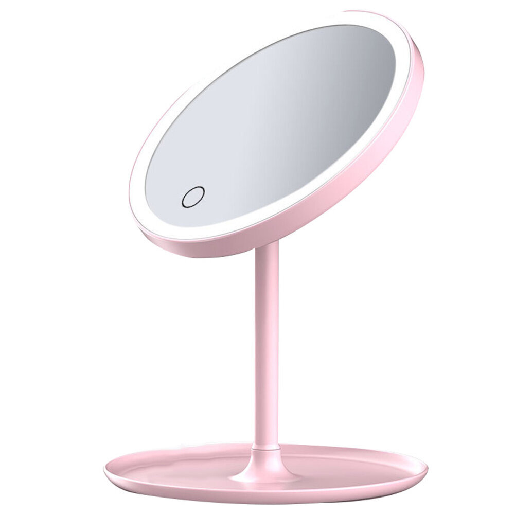 Kosmētiskais spogulis ar LED apgaismojumu un USB uzlādi, rozā cena | 220.lv