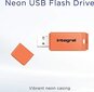 Integral 64GB USB2.0 DRIVE NEON ORANGE USB flash drive USB Type-A 2.0 цена и информация | USB Atmiņas kartes | 220.lv