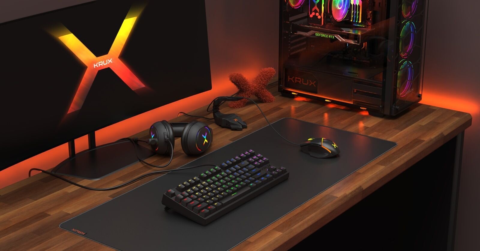 Krux Atax RGB Outemu Red cena un informācija | Klaviatūras | 220.lv