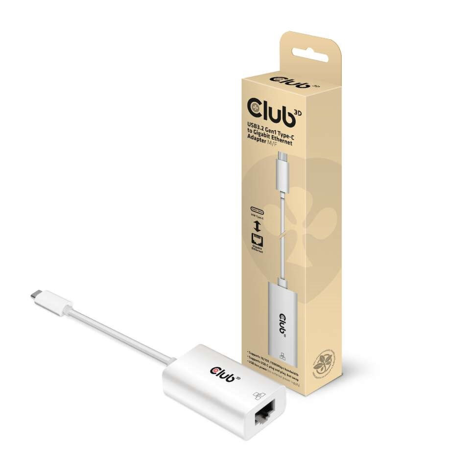 CLUB3D USB3.2 Gen1 Type-C to Gigabit Ethernet Adapter M/F цена и информация | Adapteri un USB centrmezgli | 220.lv