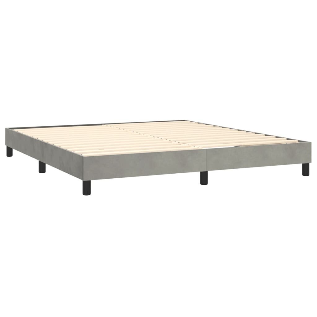 Atsperu gultas rāmis ar matraci vidaXL, 160x200 cm, gaiši pelēks цена и информация | Gultas | 220.lv