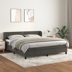 Atsperu gultas rāmis ar matraci vidaXL, 160x200 cm, tumši pelēks cena un informācija | Gultas | 220.lv