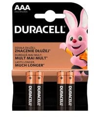 DURACELL Pamata AAA / LR03 baterijas Blisteris 4 gab цена и информация | Батарейки | 220.lv