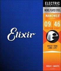 Струны для электронной гитары Elixir 12027 Nanoweb 9-46 цена и информация | Принадлежности для музыкальных инструментов | 220.lv