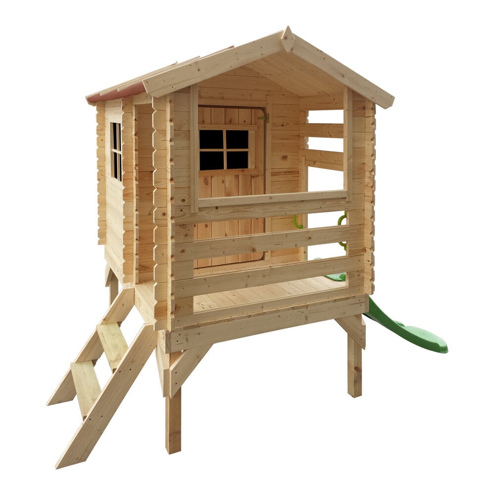 Timbela koka māja ar slidkalniņu M501C цена и информация | Bērnu rotaļu laukumi, mājiņas | 220.lv