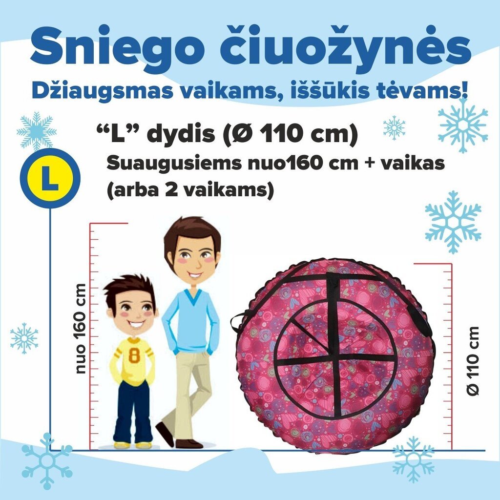 Piepūšamā sniega slidkalniņš 110 cm цена и информация | Ragavas | 220.lv