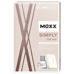 Набор Mexxx Simply For Her для женщин: туалетная вода EDT, 20 мл + мыло, 75 г цена и информация | Женские духи Lovely Me, 50 мл | 220.lv