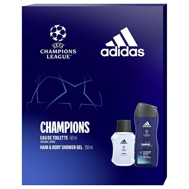 Komplekts Adidas Uefa Champions League Edition vīriešiem: tualetes ūdens EDT, 50 ml + dušas želeja, 250 ml cena un informācija | Vīriešu smaržas | 220.lv