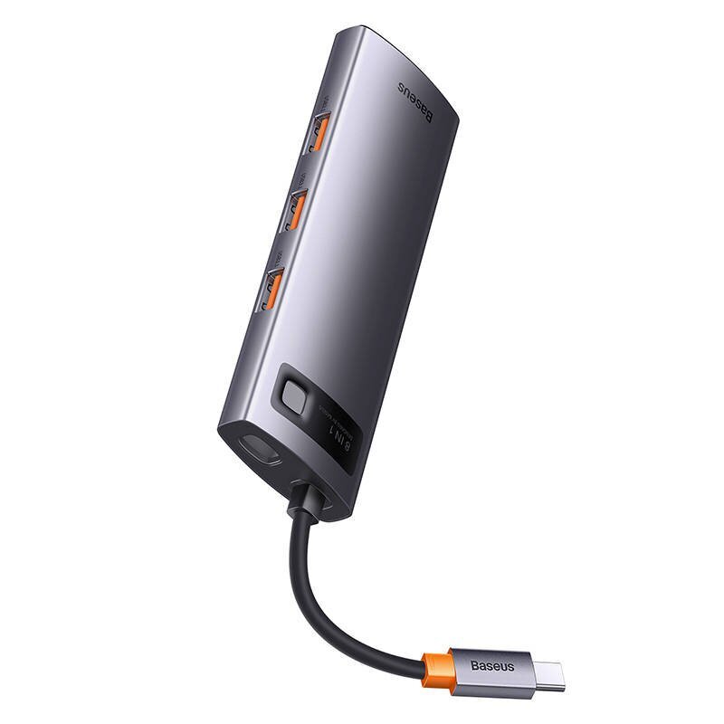 Hub 8in1 Baseus StarJoy Series, USB-C to 3x USB 3.1 + HDMI + USB-C PD + RJ45 + microSD|SD cena un informācija | Adapteri un USB centrmezgli | 220.lv