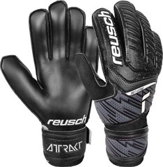 Вратарские перчатки Reusch Attrakt Solid Jr 51 72 515 7700, черные цена и информация | Перчатки вратаря | 220.lv