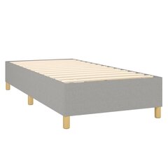 vidaXL atsperu gultas rāmis ar matraci, gaiši pelēka audums, 100x200 cm cena un informācija | Gultas | 220.lv