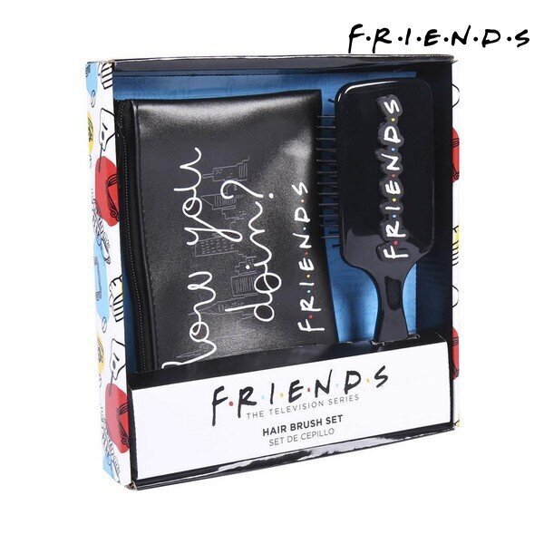 Dāvanu komplekts Friends: kosmētikas somiņa + otiņa, 2 gab cena un informācija | Matu sukas, ķemmes, šķēres | 220.lv