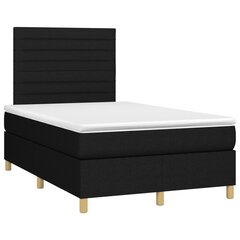 vidaXL atsperu gultas rāmis ar matraci, melna audums, 120x200 cm cena un informācija | Gultas | 220.lv