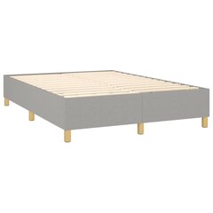 vidaXL atsperu gultas rāmis ar matraci, gaiši pelēka audums, 140x200cm cena un informācija | Gultas | 220.lv