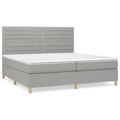 vidaXL atsperu gulta ar matraci, gaiši pelēka audums, 200x200cm цена и информация | Кровати | 220.lv