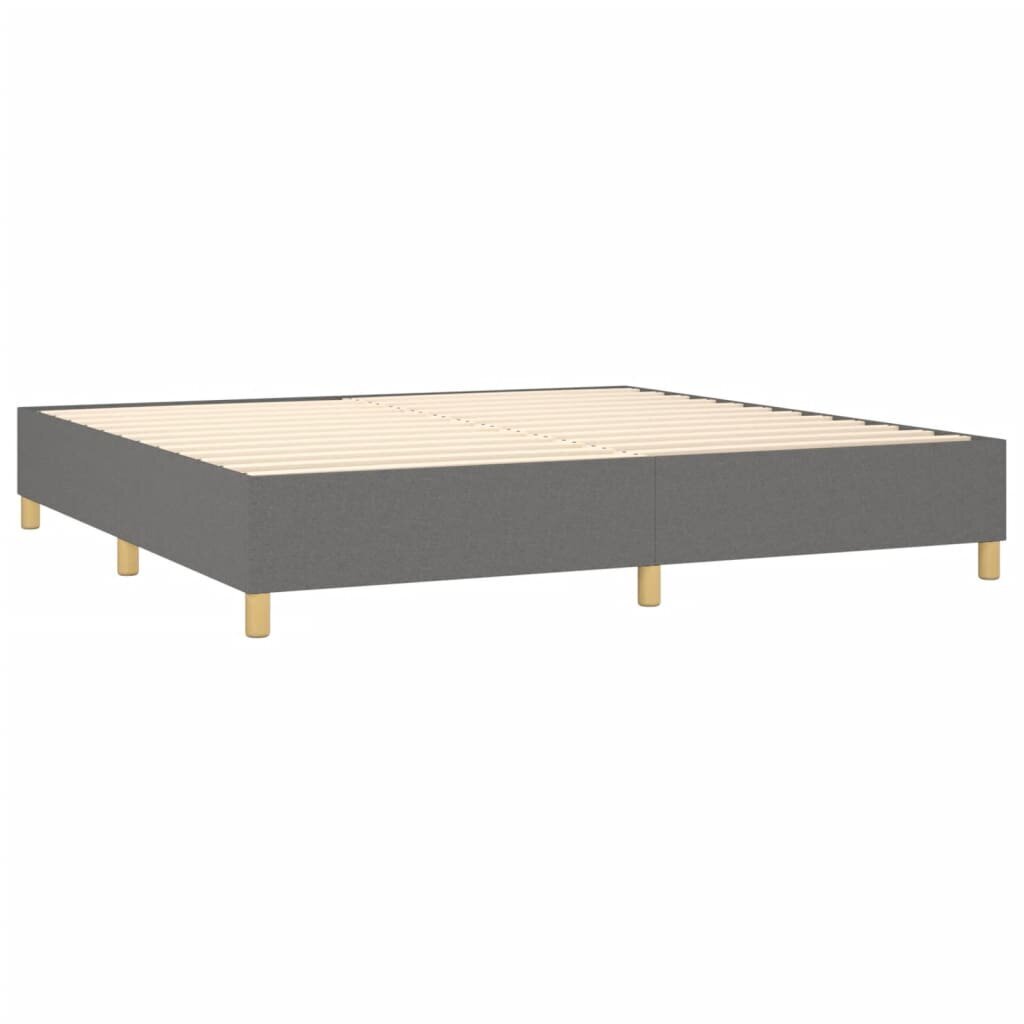 vidaXL atsperu gulta ar matraci, tumši pelēka audums, 200x200cm cena un informācija | Gultas | 220.lv
