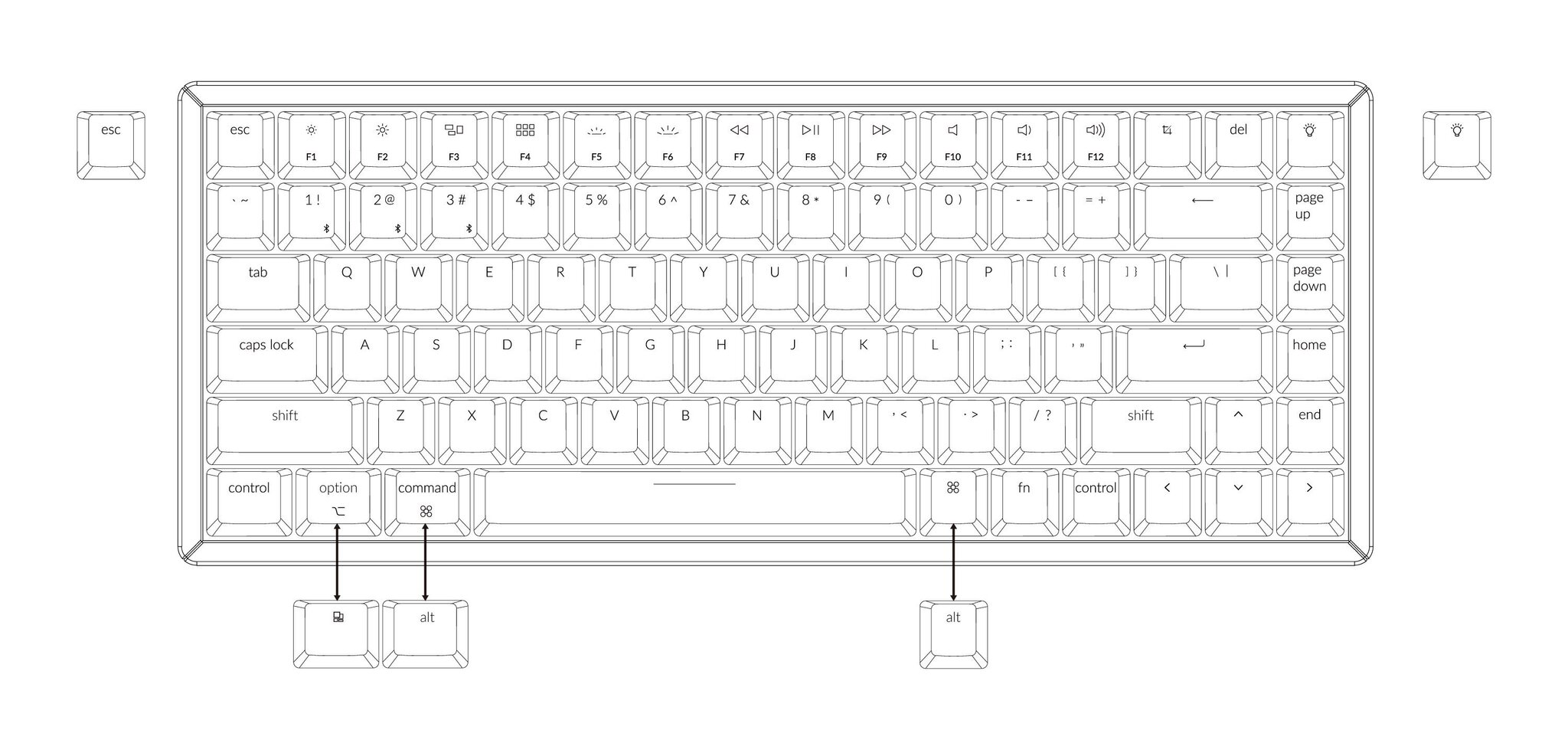 Keychron K2, pilka цена и информация | Klaviatūras | 220.lv