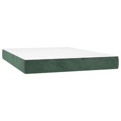 vidaXL atsperu gulta ar matraci, tumši zaļš samts, 140x200 cm цена и информация | Кровати | 220.lv
