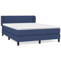 vidaXL atsperu gulta ar matraci, zils audums, 140x190 cm cena un informācija | Gultas | 220.lv