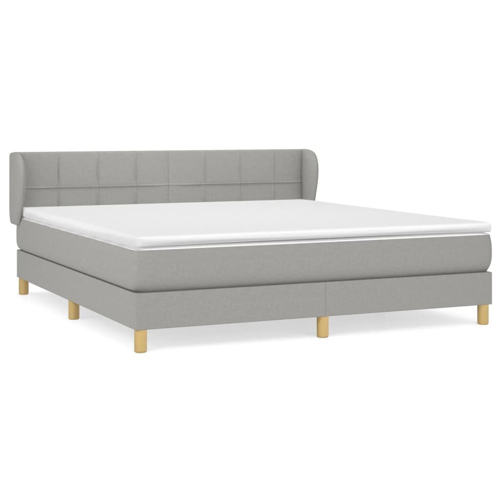 vidaXL atsperu gulta ar matraci, gaiši pelēks audums, 180x200 cm цена и информация | Gultas | 220.lv