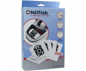 Мешки для пылесоса nilfisk Elite 107412688, 4 шт. цена и информация | Принадлежности для пылесосов | 220.lv