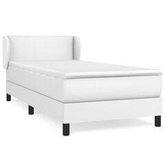 vidaXL atsperu gulta ar matraci, balta, 80x200 cm, mākslīgā āda cena un informācija | Gultas | 220.lv