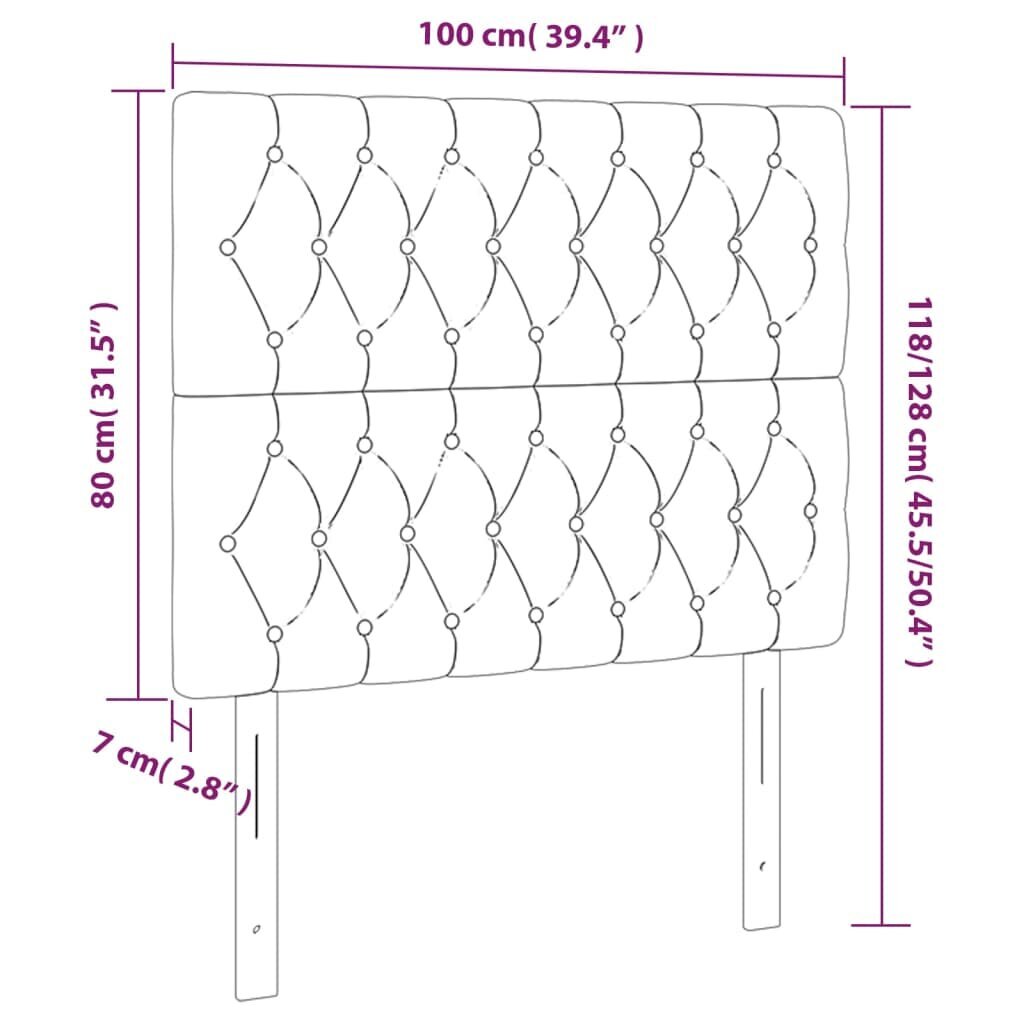 Gultas galvgaļi vidaXL, 100x7x78/88 cm, 2 gab., zils cena un informācija | Gultas | 220.lv