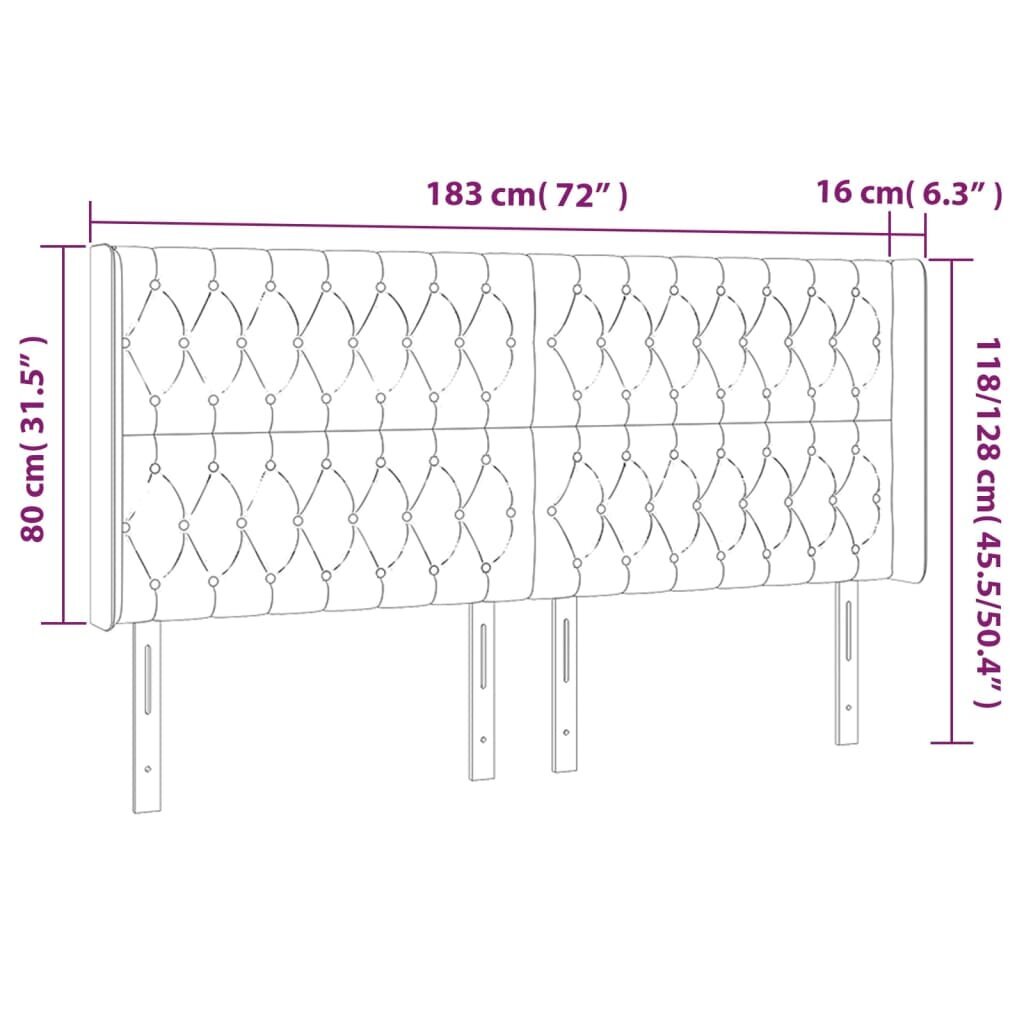 Galvgalis ar malām, 183x16x118/128 cm, tumši zils цена и информация | Gultas | 220.lv