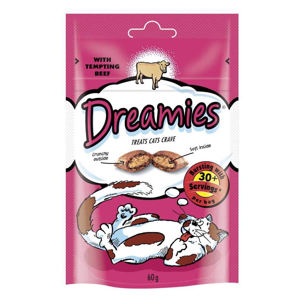 Gardums kaķiem ar liellopa gaļu DREAMIES 60 g цена и информация | Gardumi kaķiem | 220.lv