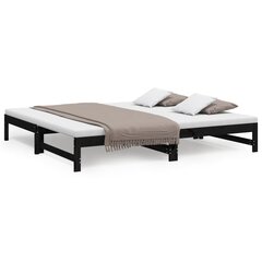 Izvelkama gulta, 2x(80x200)cm, melns цена и информация | Кровати | 220.lv