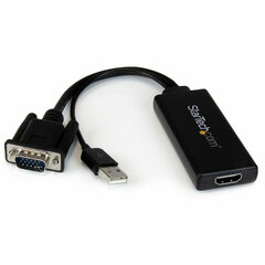 HDMI uz VGA Adapteris Startech VGA2HDU, Melns cena un informācija | Kabeļi un vadi | 220.lv