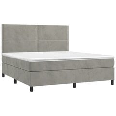 vidaXL atsperu gulta ar matraci, gaiši pelēks samts, 160x200 cm цена и информация | Кровати | 220.lv