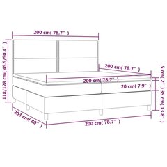 vidaXL atsperu gulta ar matraci, tumši zaļš samts, 200x200 cm cena un informācija | Gultas | 220.lv