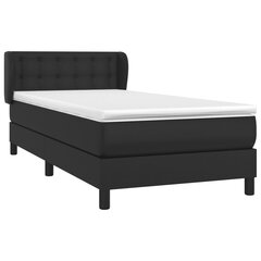 vidaXL atsperu gulta ar matraci, melna, 80x200 cm, mākslīgā āda cena un informācija | Gultas | 220.lv