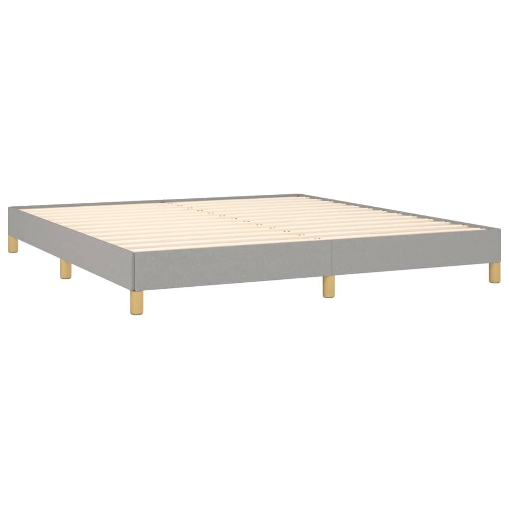 vidaXL atsperu gulta ar matraci, gaiši pelēka audums, 180x200 cm cena un informācija | Gultas | 220.lv