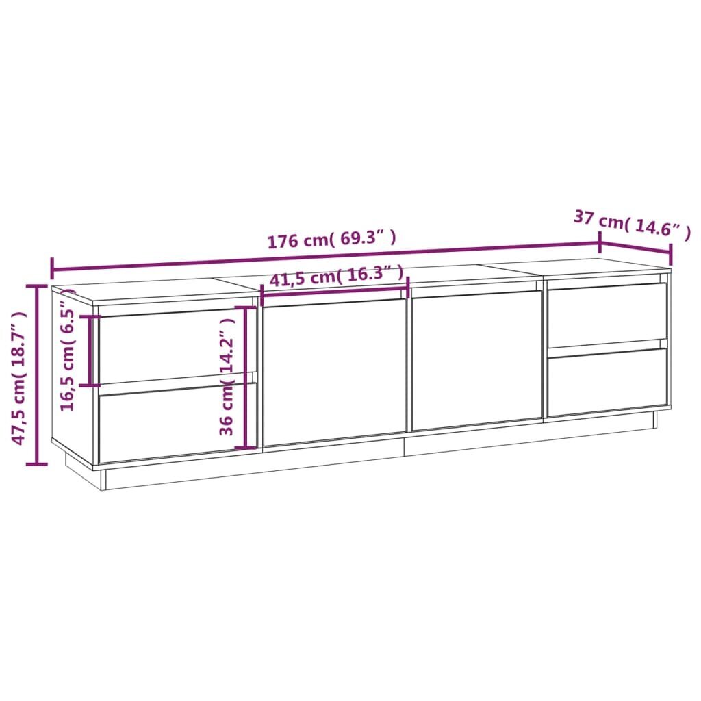 TV skapītis vidaXL, 176x37x47,5 cm, brūns cena un informācija | TV galdiņi | 220.lv