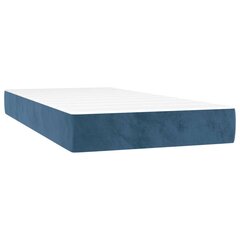 vidaXL atsperu gulta ar matraci, tumši zils samts, 100x200 cm цена и информация | Кровати | 220.lv