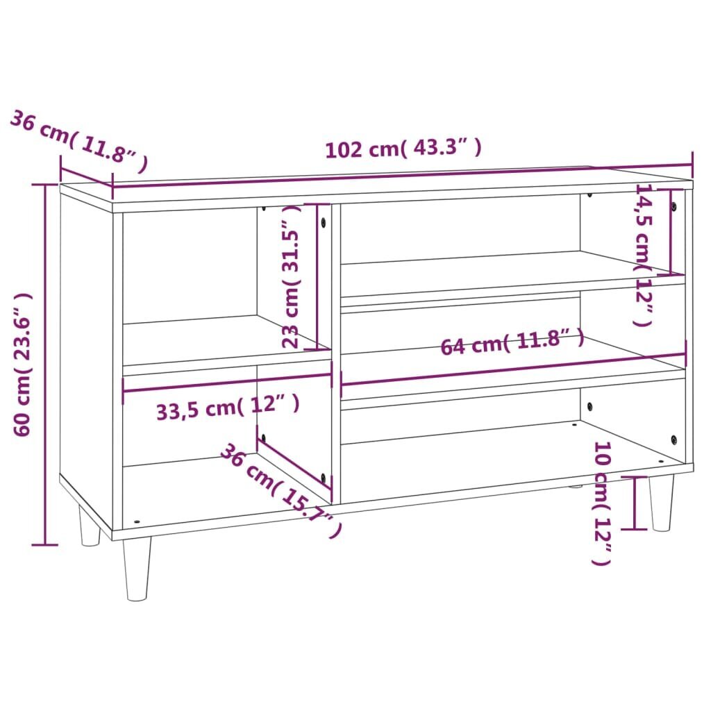 Apavu skapis, 102x36x60cm, melns cena un informācija | Apavu skapji, apavu plaukti, priekšnama soliņi | 220.lv