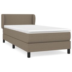 vidaXL atsperu gulta ar matraci, pelēkbrūna, 90x190 cm, audums cena un informācija | Gultas | 220.lv