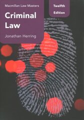 Criminal Law 12th edition cena un informācija | Ekonomikas grāmatas | 220.lv