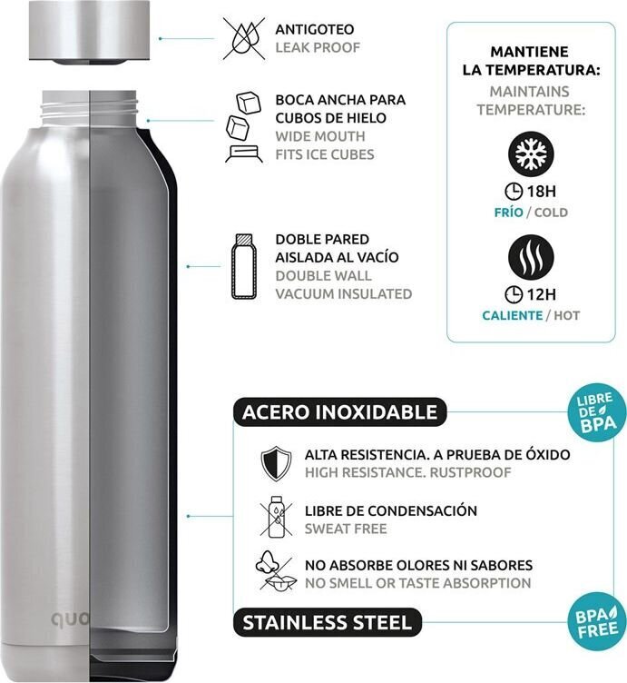 Quokka Solid Abstract pudele 630 ml cena un informācija | Ūdens pudeles | 220.lv